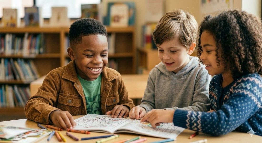 Children engaged in a group learning activity